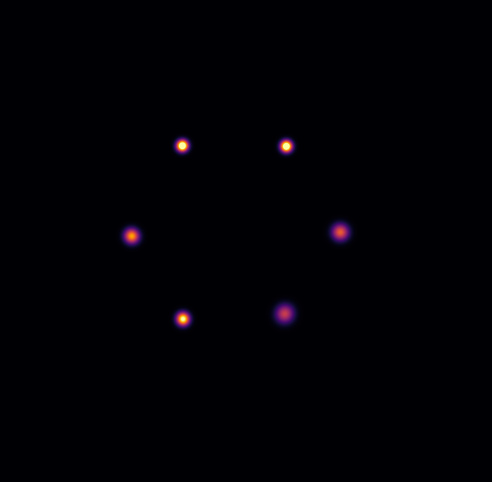 BaGoL MAP-N result — six resolved emitters